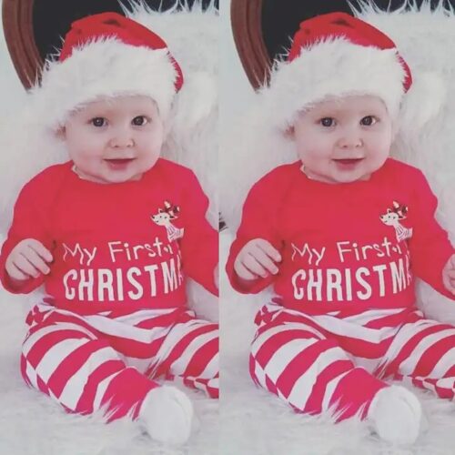 Baby Christmas Outfit 2PCS Set – Unisex 3–6 Months